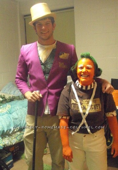 Homemade Willy Wonka and an Oompa Loompa Couples Costume
