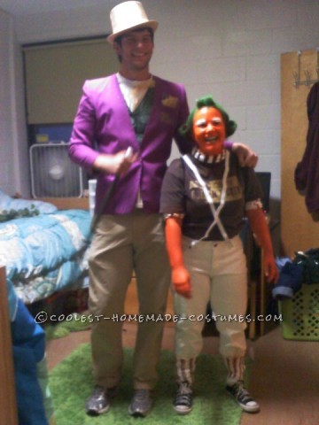 Homemade Willy Wonka and an Oompa Loompa Couples Costume