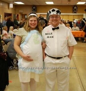 Homemade 1950's Pregnant Housewife and Milkman Costume