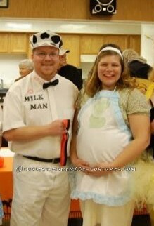 Homemade 1950's Pregnant Housewife and Milkman Costume