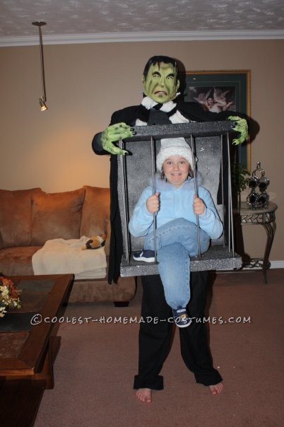 Captured By Frankenstein Caged Illusion Homemade Costume Idea