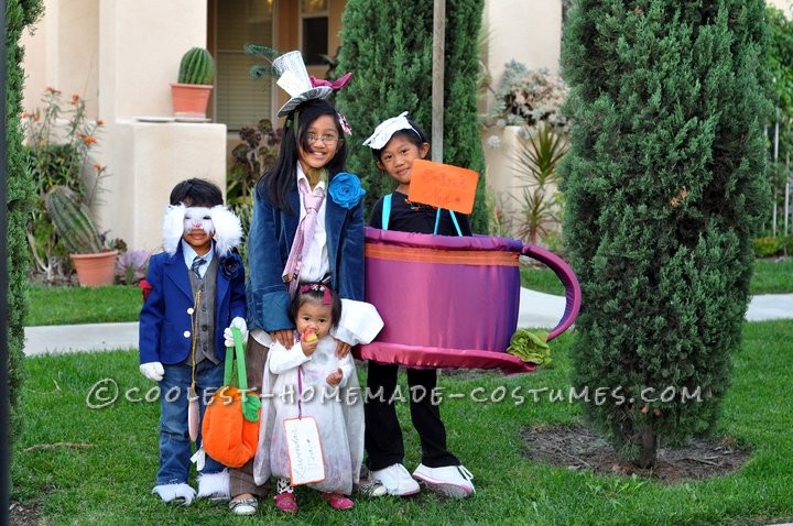 Cutest Mad Hatter Tea Party Family Homemade Costume Idea