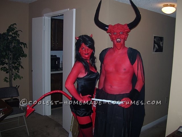 Homemade Devil Couple Costume Based on Legend