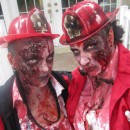 Horrifying DIY Fire(wo)man Zombie Costumes for a Couple