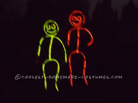 Awesome Glow in the Dark Stick Men and Women Group Costume (Took Less Than an Hour!)