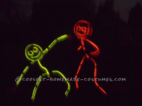 Awesome Glow in the Dark Stick Men and Women Group Costume (Took Less Than an Hour!)