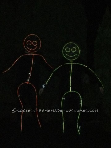 Awesome Glow in the Dark Stick Men and Women Group Costume (Took Less Than an Hour!)