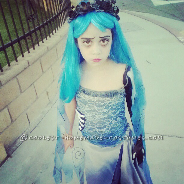 Homemade Corpse Bride Costume for a Girl