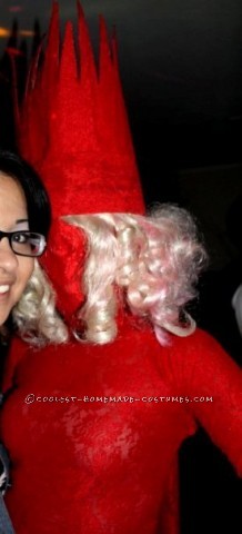 Cool Homemade Lady Gaga Red Lace Dress Costume