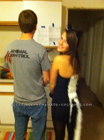 Easy Homemade Skunk and Animal Control Couple Costume