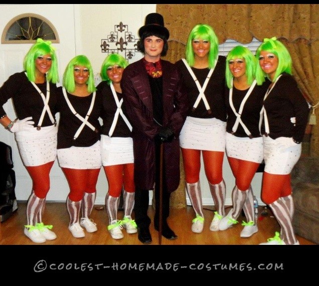 Oompa Loompas and Willy Wonka Homemade Group Costume