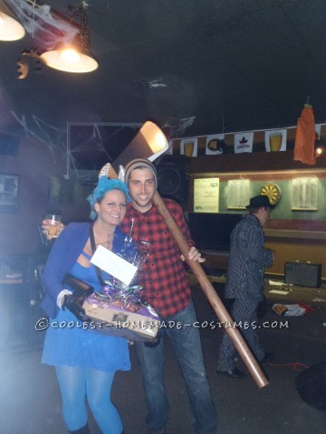 Coolest Homemade Couple Costume Idea: Paul Bunyan and Babe the Blue Ox