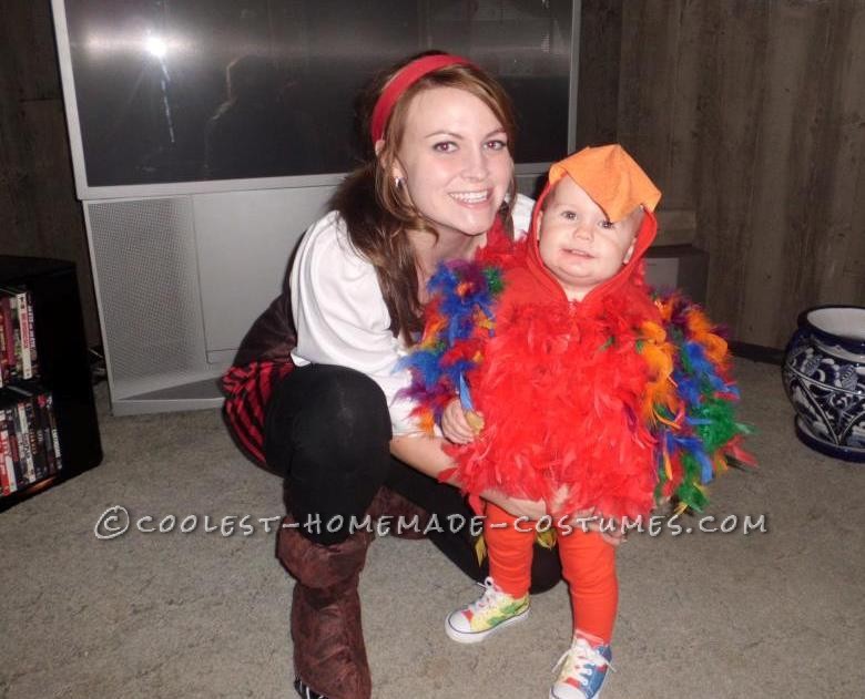 Coolest Homemade Puffy Parrot Costume for a Toddler