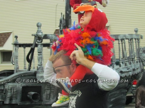 Coolest Homemade Puffy Parrot Costume for a Toddler