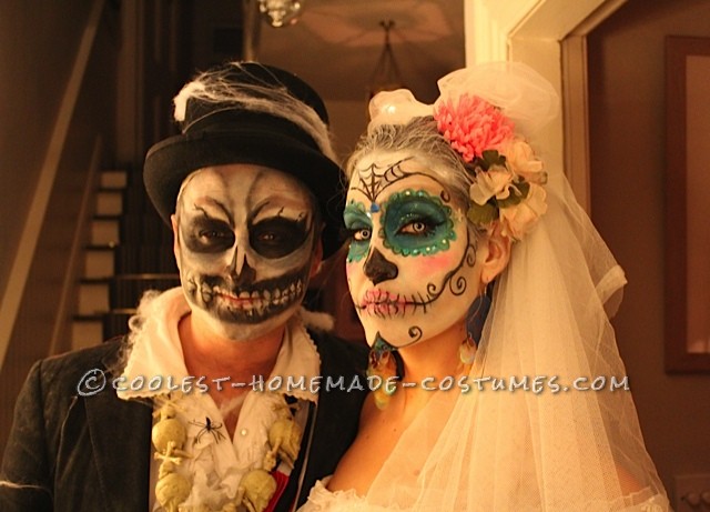 Awesome Homemade Dia De los Muertos Couple Costume