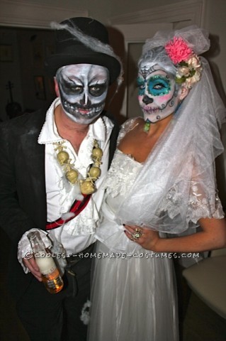 Awesome Homemade Dia De los Muertos Couple Costume