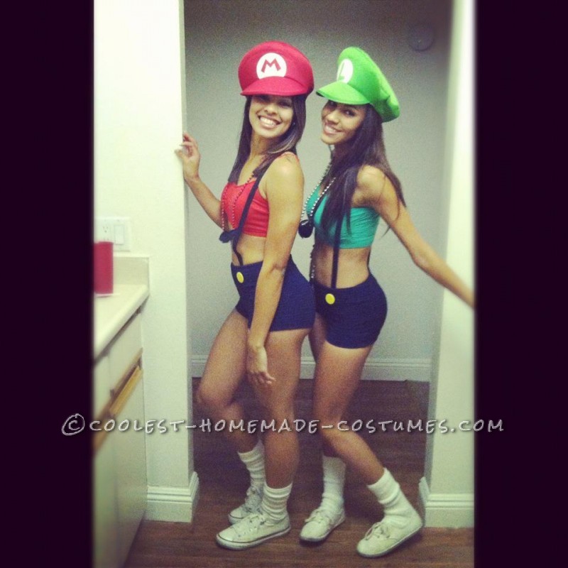Sexy and Simple Mario and Luigi Couple Costume for Women