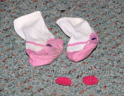 Cheeks Made from Sticky Back Felt and Shoe Socks