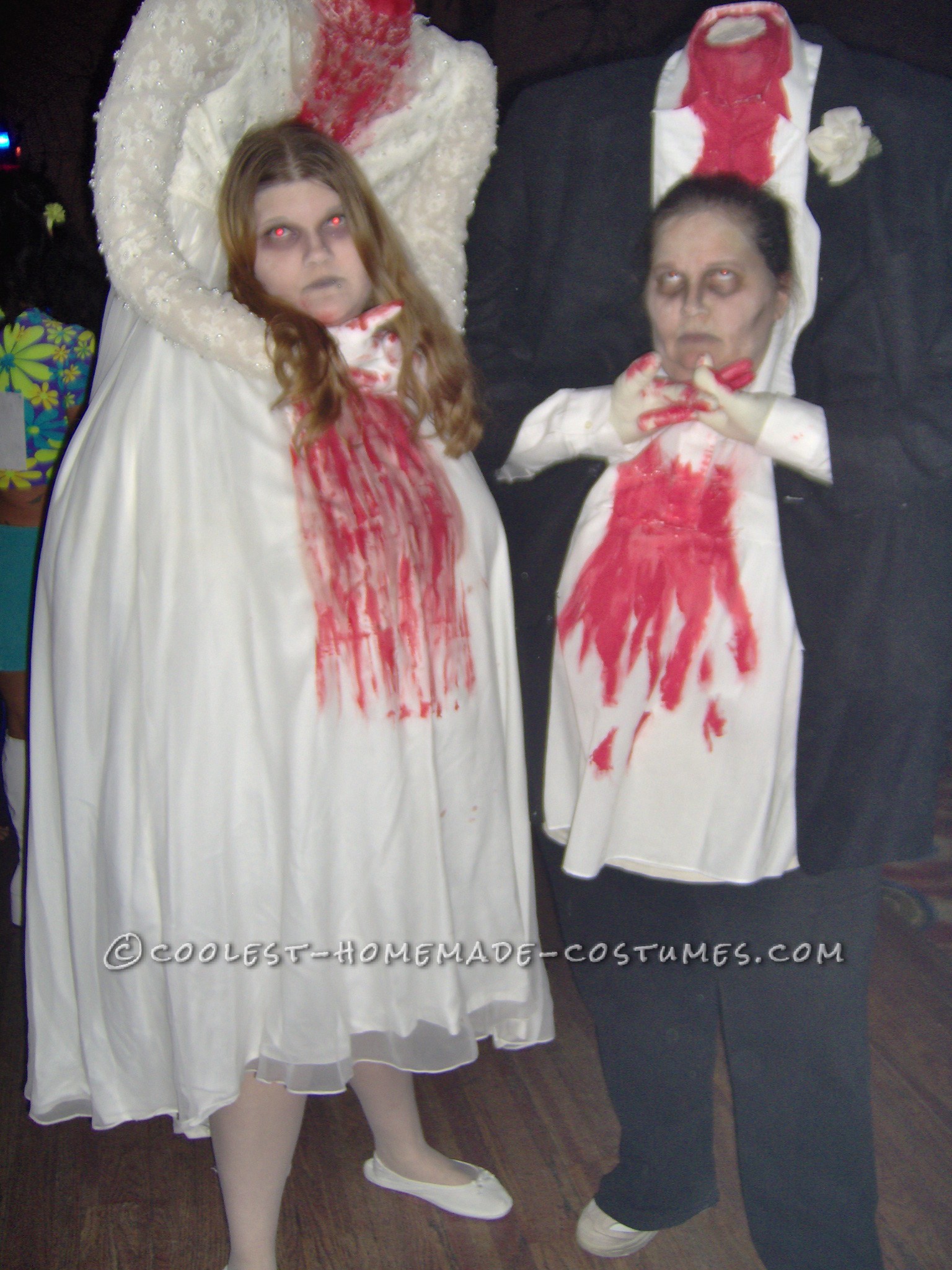 Thrift Store Headless Bride and Groom Couple Costume