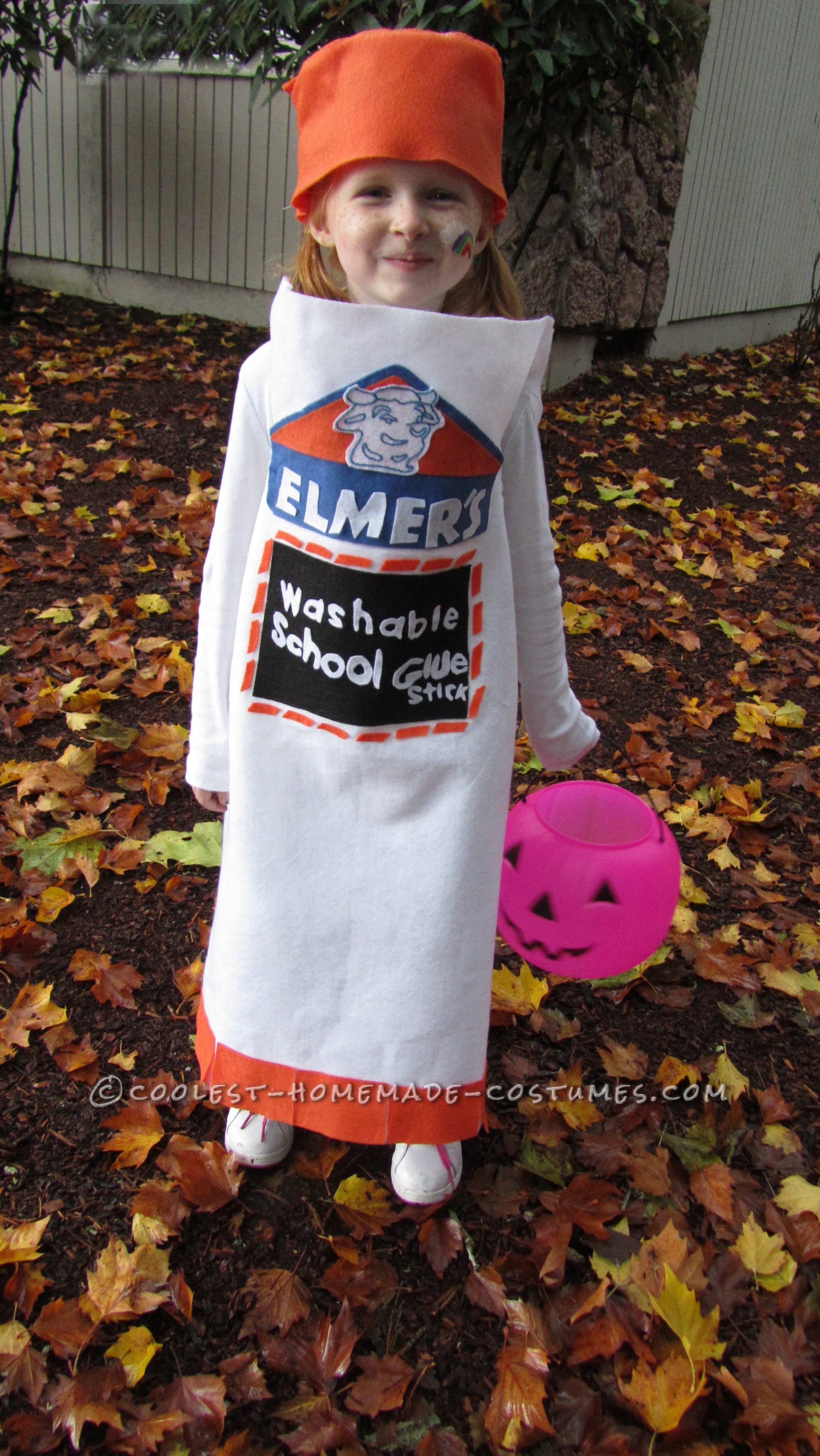 Cool Homemade Elmer's Glue Stick Costume for a Girl