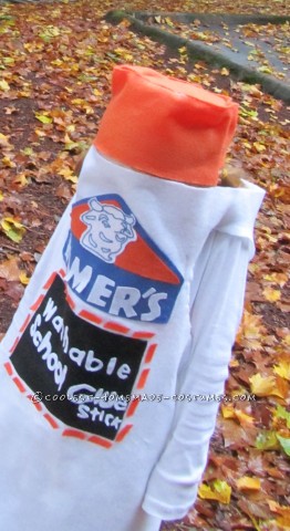 Cool Homemade Elmer's Glue Stick Costume for a Girl