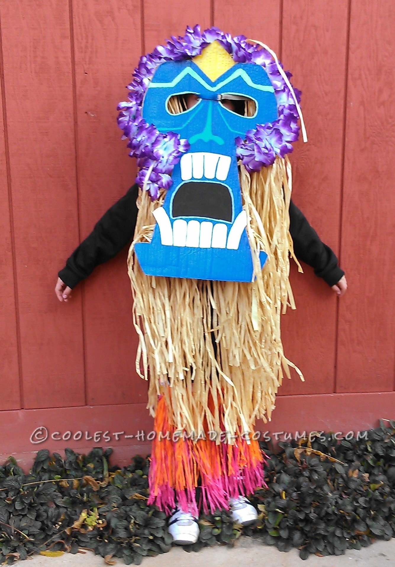 Cool DIY Costume for a Boy: A Tiki Man Spotted in Upstate New York?