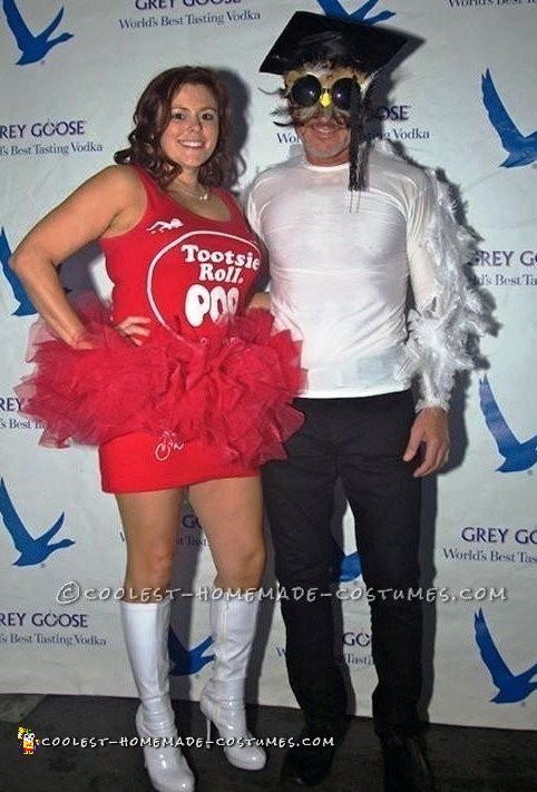 Cool Homemade Couple Costume Idea: Mr. Owl and Tootsie Pop