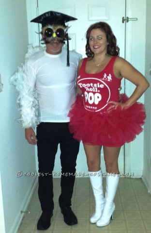 Cool Homemade Couple Costume Idea: Mr. Owl and Tootsie Pop