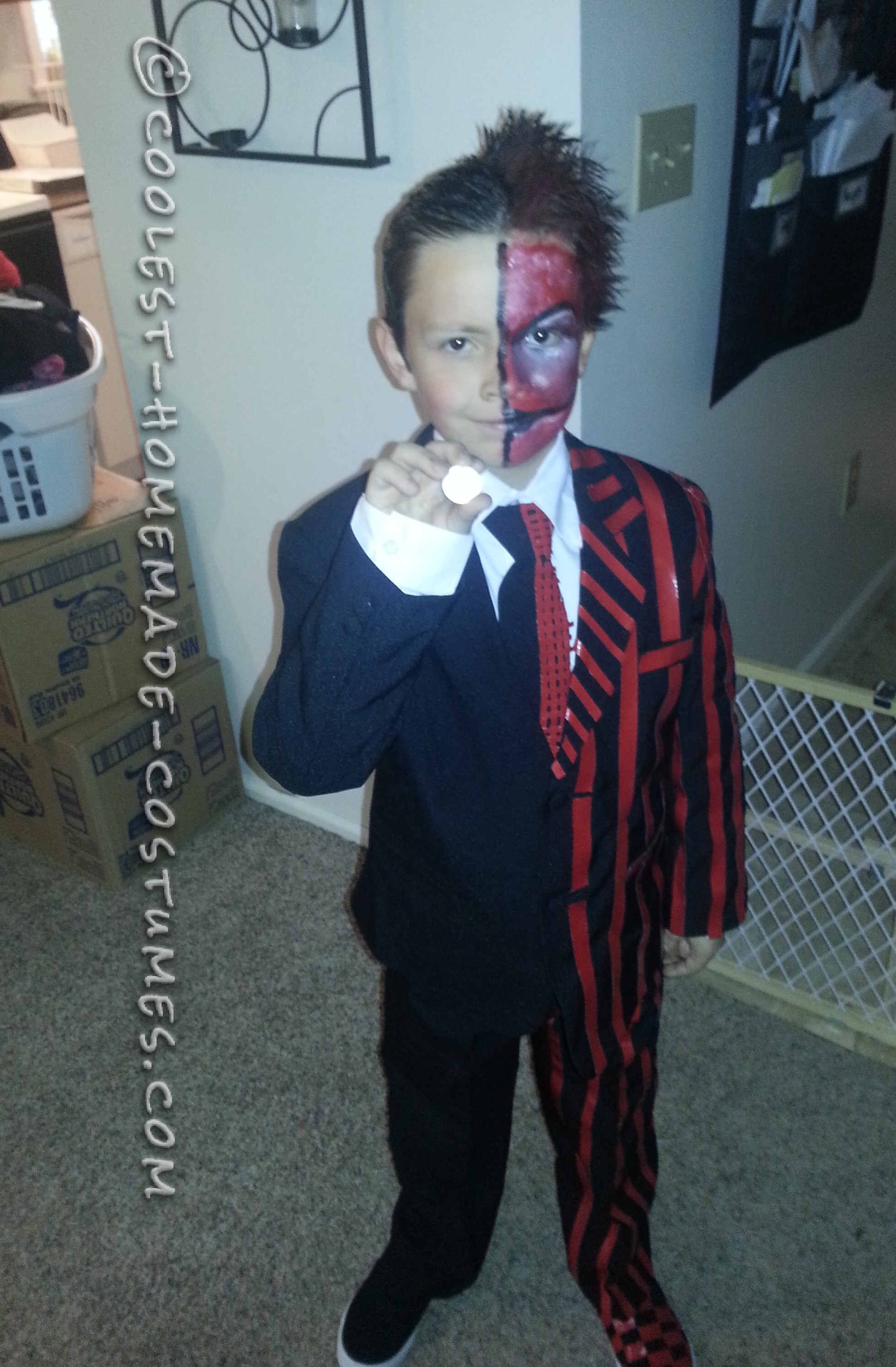 Awesome Two Face Costume for a Boy (No Sewing Required!)