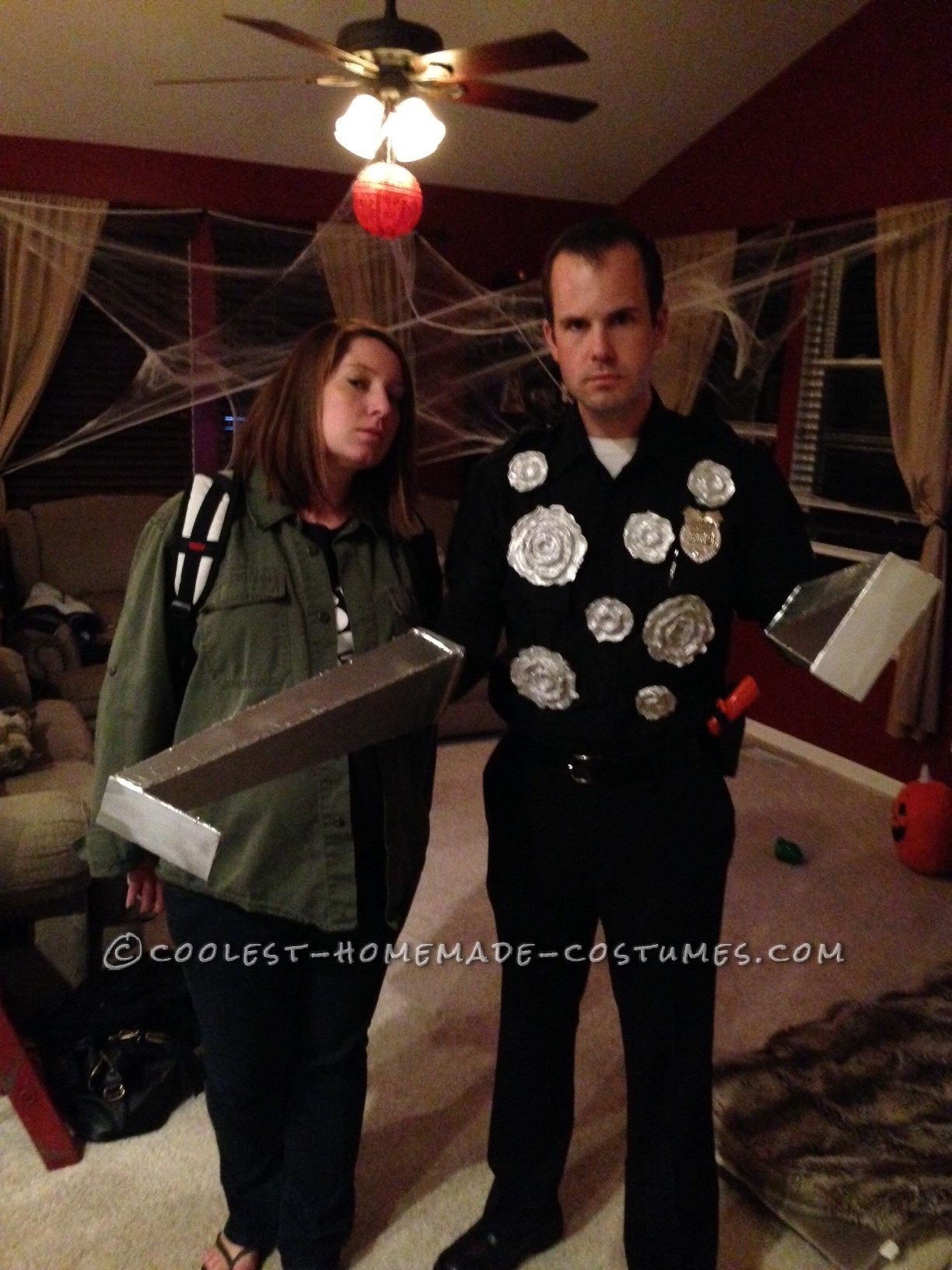 Best Terminator Couple Costume: T-1000 as he Chases John Connor out of the Mental Hospital