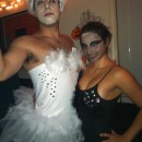 Funny Halloween Couple's Costume Idea: Black and White Swans