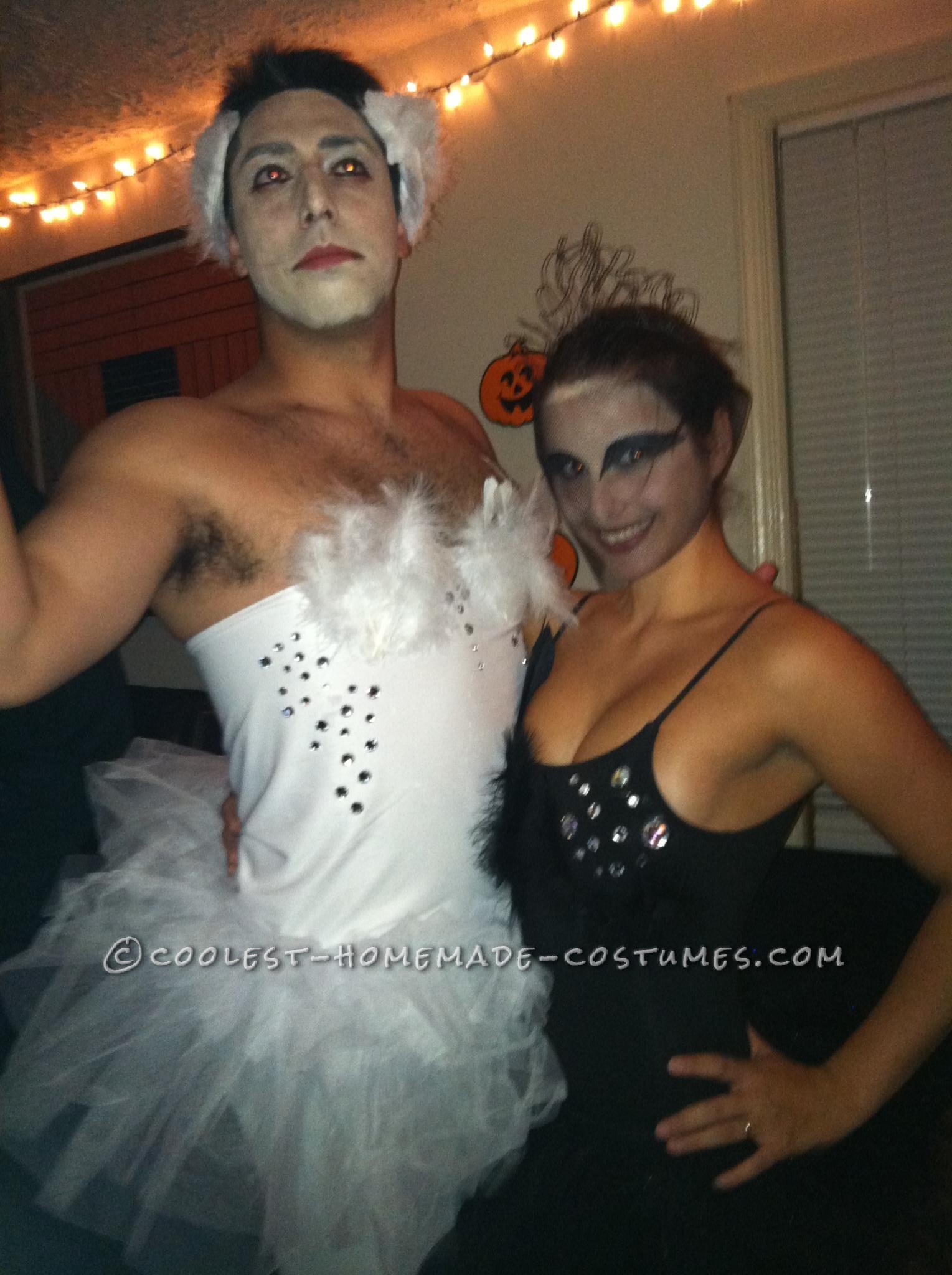 Funny Halloween Couple's Costume Idea: Black and White Swans