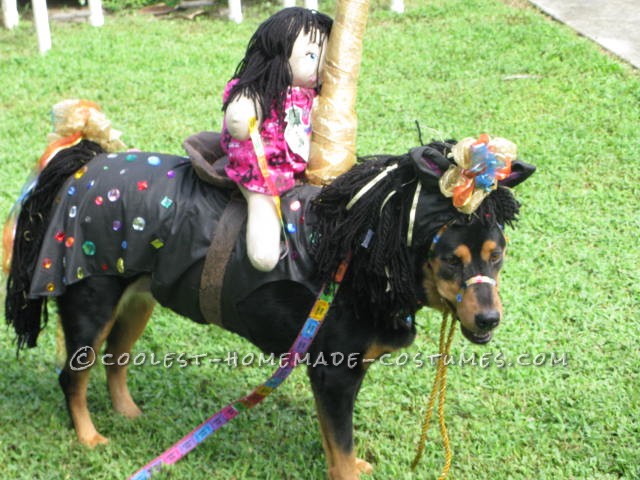 Funny Carousel Horse Costume for a Dog