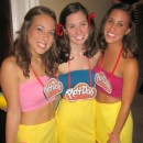 Easy and Cute Last-Minute Play-Doh Costumes for a Group of Girls