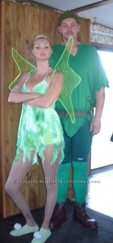 Coolest Peter Pan and Tinker Bell Homemade Couple Costume