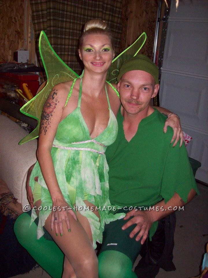 Coolest Peter Pan and Tinker Bell Homemade Couple Costume