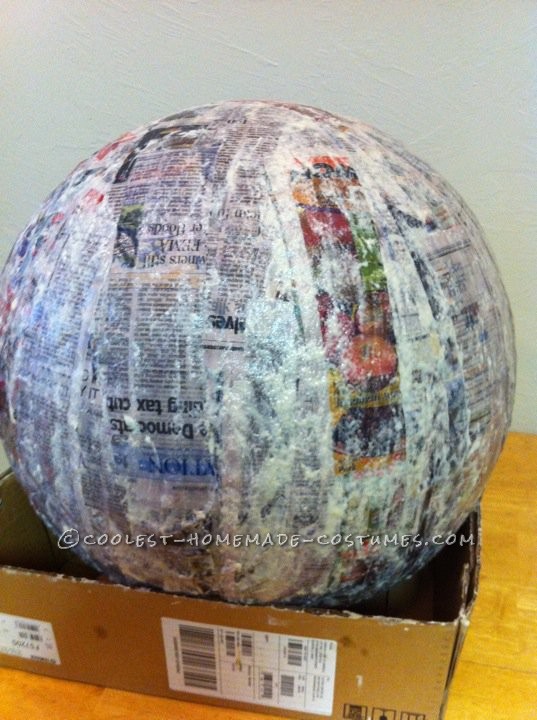 Paper Mache' a medicine ball and plan on several days drying time