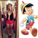 Sexy Last-Minute Pinocchio Costume for a Woman