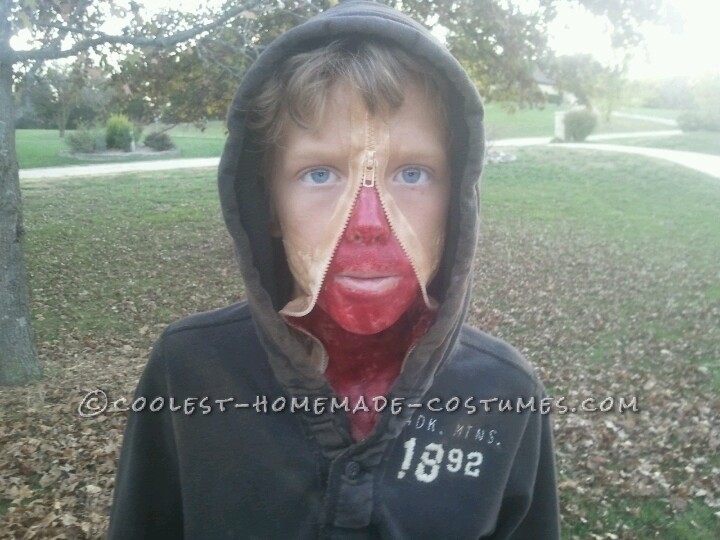 Creepy Zipper Face Halloween Costume for a Boy