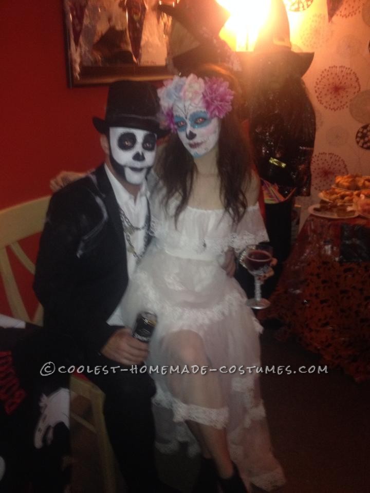 Cool Homemade Day of the Dead Couple Costume