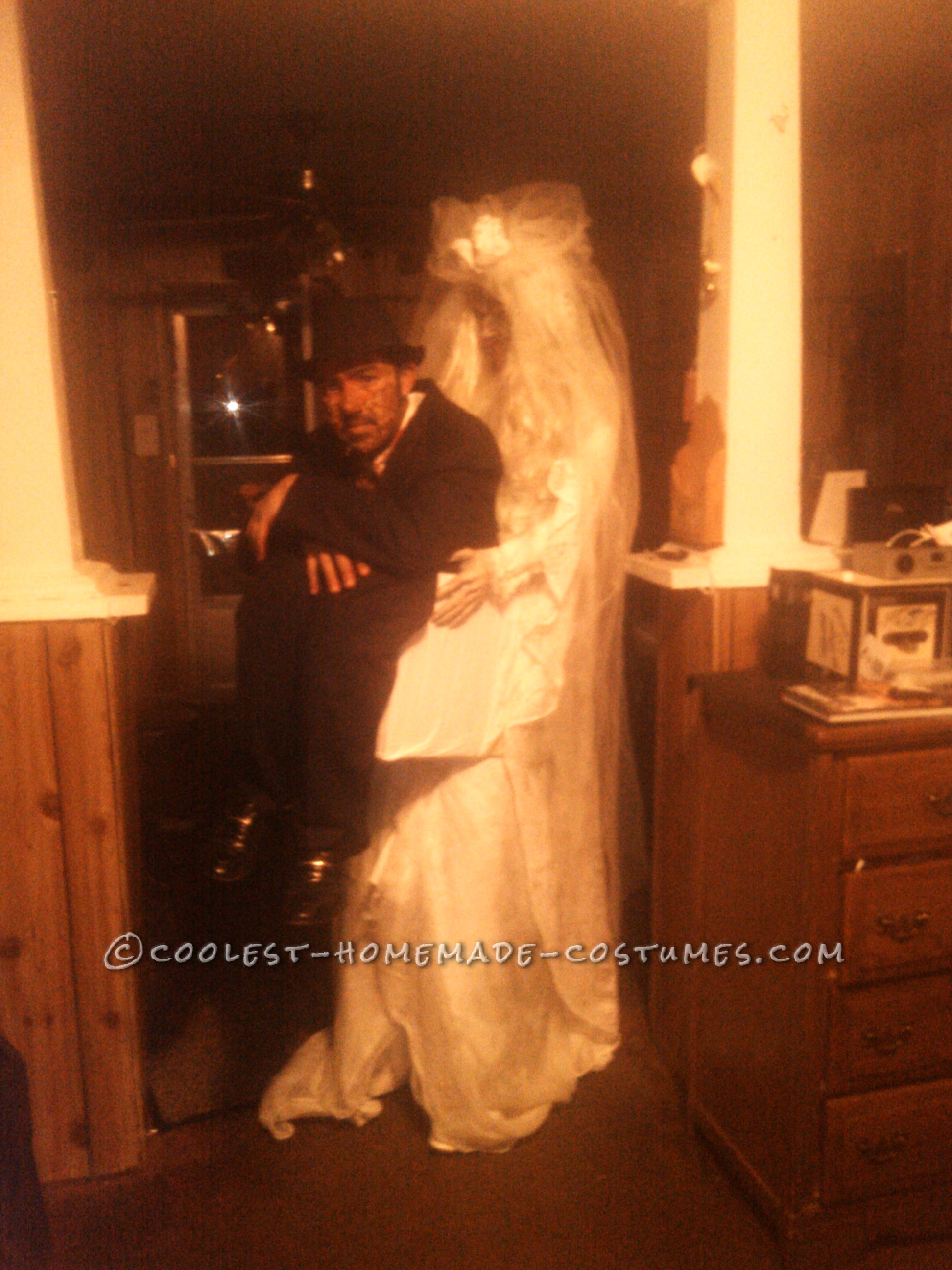 Dead Bride Carrying a Dead Groom in a Box Optical Illusion Costume