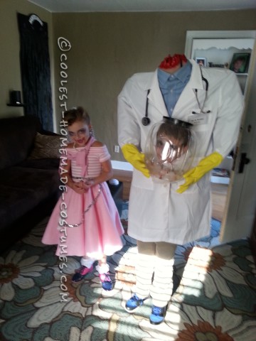 Cool Illusion Costume Idea for a Boy: Doctor with his Head in a Jar!