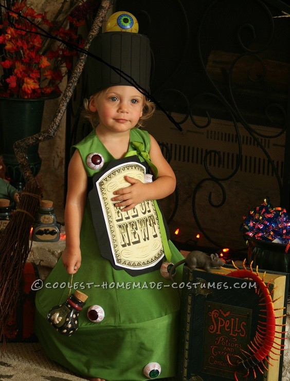 Original Costume Idea for a Toddler: EYE of NEWT Magic Potion Bottle Costume