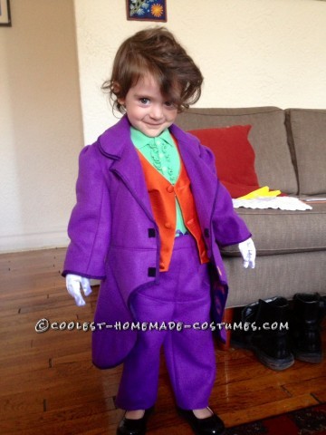 Fun Homemade Joker Costume for a Little Bat-Fan Girl