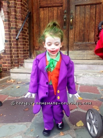 Fun Homemade Joker Costume for a Little Bat-Fan Girl