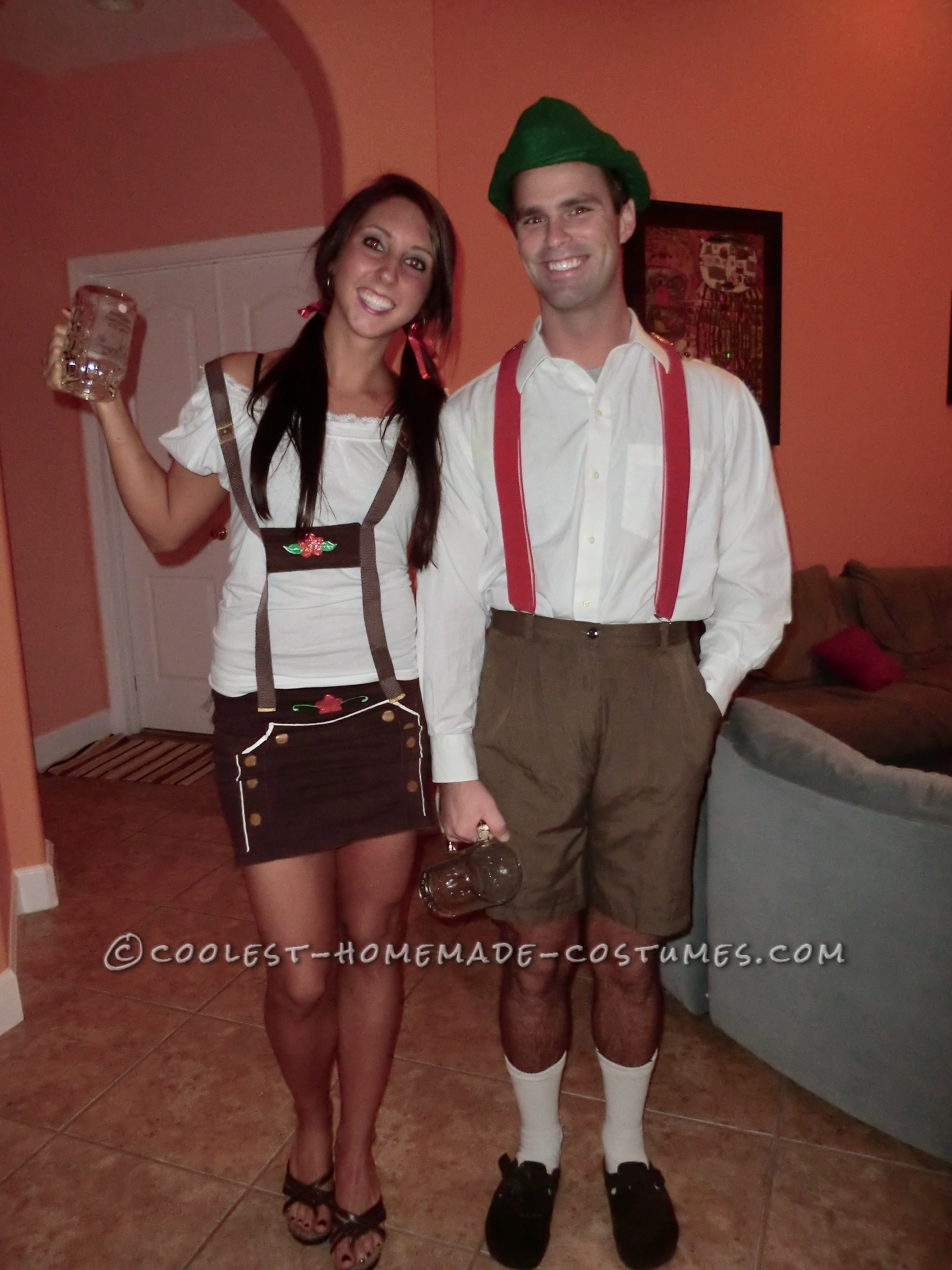 Funny Homemade Couple Costume: Stereotypical Germans