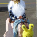 Coolest Homemade Gnome Riding a Snail Illusion Costume