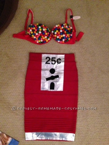 Sexy Homemade Gumball Machine Costume