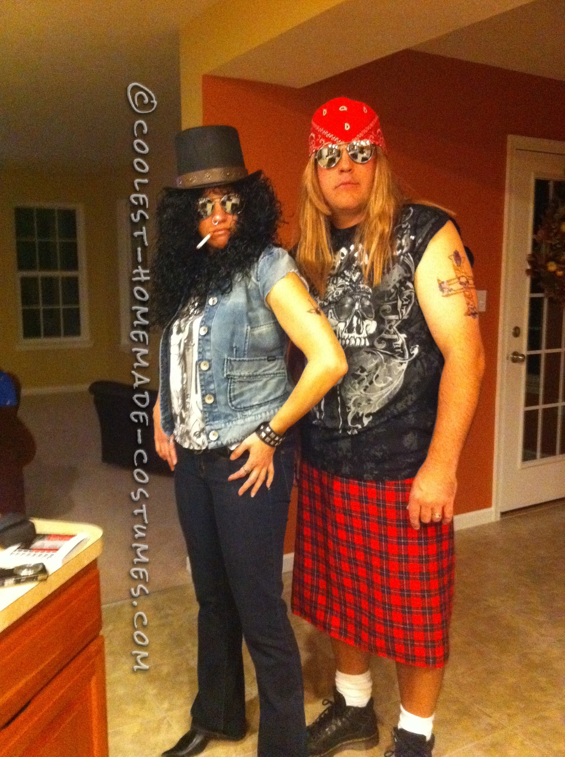 Rock Star Legends for One Night: Axl and Slash Couple Halloween Costume