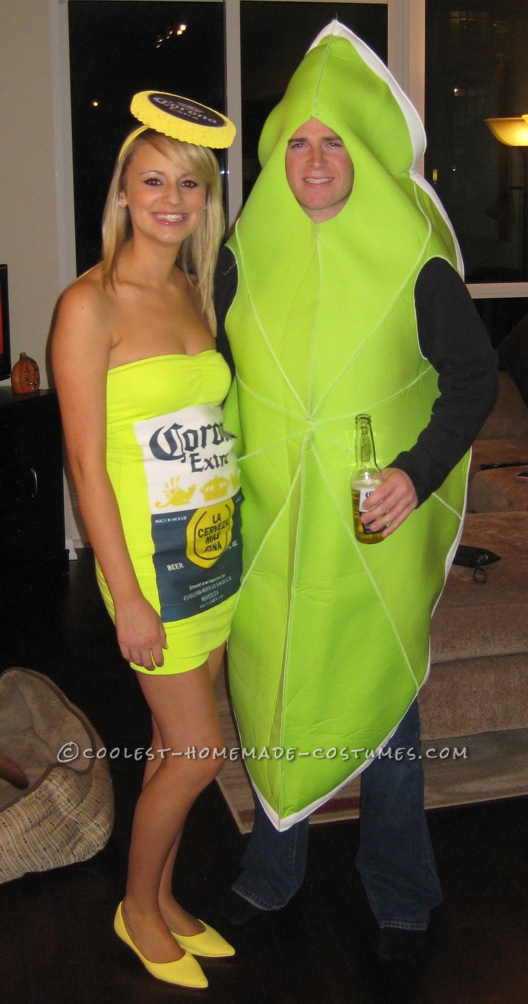 Sexy Homemade Corona with Lime Couple Costume